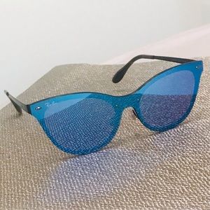 Ray-Ban Blaze Cat Eye Blue Mirror Sunglasses